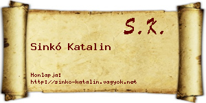Sinkó Katalin névjegykártya